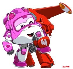 2020s 2021 aircraft airplane alpha_channel animate_inanimate deliman dizzy_(super_wings) duo female hi_res inanimate_object jett_(super_wings) machine male male/female not_furry on_one_leg open_mouth purple_eyes reverse_dancer_position robot sex simple_background standing super_wings tongue transparent_background young