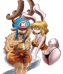 1boy 1futa anthro anthro_only blonde_hair breasts bulge capreoline carrot_(one_piece) cervid clothing deer femboy fti_crossgender fur futa_with_male futanari genderswap genderswap_(fti) hair intersex lagomorph leporid male mammal minkmen_(one_piece) nathanatwar one_piece panties rabbit reindeer rule_63 simple_background tail thick_thighs tony_tony_chopper tony_tony_chopper_(horn_point_form) underwear whateverdoes white_background white_body white_fur