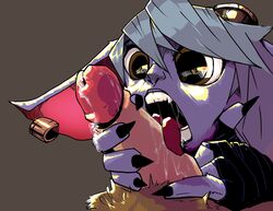 absurd_res big_ears bodily_fluids copymirror cum duo female genital_fluids genitals hi_res humanoid league_of_legends licking male male/female oral penile penis penis_lick precum riot_games saliva sex tongue tongue_out tristana video_games yordle