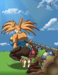 absurd_res ahe_gao anthro ass cloud corneliousrr crouching egg fart feces feet female hi_res hyper lagomorph leporid looking_pleasured mammal outside presenting prolapse rabbit scat shocked straining vivian_lopp