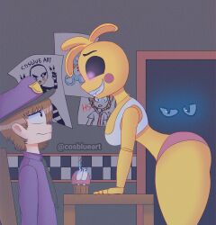 big_ass big_breasts big_butt cosblueart five_nights_at_freddy's fnaf freddy_(fnaf) thighs thong_panties toy_chica_(fnaf) william_afton