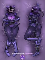 2024 2d 2d_(artwork) 2d_artwork beanontoast catgirl female fortnite furry furry_female glowing_face purple_body raven_team_leader thick_thighs visible_anus visible_pussy