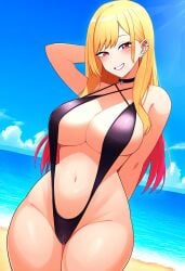 ai_generated alternate_costume breasts female female_only kitagawa_marin nai_diffusion ryu_ai sling_bikini solo sono_bisque_doll_wa_koi_wo_suru stable_diffusion swimsuit