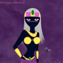 alien alien_girl alien_humanoid black_body crown duck_dodgers facial_mark female female_only looney_tunes martian martian_(duck_dodgers) missy_(artist) purple_eyes queen_tyr'ahnee warner_brothers white_hair