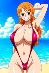 ai_generated alternate_costume breasts female female_only nai_diffusion nami nami_(one_piece) one_piece post-timeskip ryu sling_bikini solo stable_diffusion swimsuit