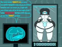 baws_(artist) big_ass big_butt blue_eyes blue_thong fembot_3.0_(baws) femboy gay gay_male huge_ass male male_only pecs robot robot_boy selling selling_sex thong