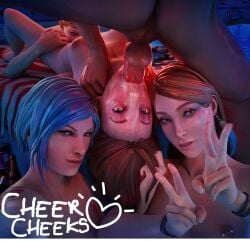 3d ass big_ass big_balls big_butt big_penis blowing_kiss blowjob blowjob_face blue_eyes blue_hair cheer_cheeks(artist) chloe_price cum cum_in_mouth cum_on_face cumfall female fluid fluids full_color gangbang gangrape holding_penis life_is_strange lips_on_penis male/female max_caulfield naughty_face oral partial_male penis rachel_amber red_eyes red_light sex spitroast thick_penis thick_thighs victoria_chase