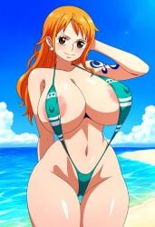 ai_generated alternate_costume breasts female female_only nai_diffusion nami nami_(one_piece) one_piece post-timeskip ryu sling_bikini solo stable_diffusion swimsuit