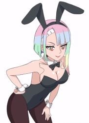 bunny_ears bunny_tail bunnysuit cleavage cosplay cyberpunk:_edgerunners cyberpunk_(series) hfxpins lucyna_kushinada