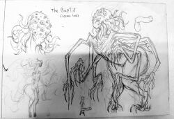 claws concept_art drawing huge_butt human male male_only multi_arm multi_eye multi_limb penis size_difference tentacle_hair the_baptist_(zeblackballd) thick_thighs wide_hips zeblackballd_(artist)