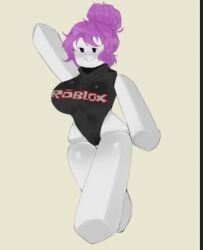 1girls artist_request big_breasts blocky_body breasts female guest_(roblox) hairbun lavender_hair leotard lowres pink_hair roblox robloxian tagme video_game_character video_games