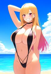 ai_generated alternate_costume breasts female female_only kitagawa_marin nai_diffusion ryu_ai sling_bikini solo sono_bisque_doll_wa_koi_wo_suru stable_diffusion swimsuit