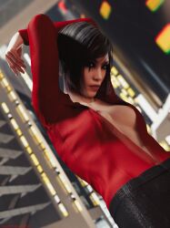 1girls 3d areolae arms_above_head asian asian_female breasts detailed_background face_tattoo faith_connors faith_connors_(mirror's_edge_catalyst) female female_focus female_only hi_res high_resolution highres looking_at_viewer major_guardian mirror's_edge mirror's_edge_catalyst nipples solo solo_female solo_focus