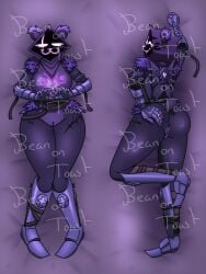 2024 2d 2d_(artwork) 2d_artwork beanontoast catgirl female fortnite furry furry_female glowing_face purple_body raven_team_leader thick_thighs visible_anus visible_pussy