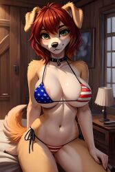 ai_generated american_flag_bikini canine dog_girl furry furry_female woolfy woolfy_thebitch