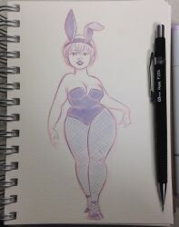 1girls blonde_hair blonde_hair_female bunny bunny_suit bunnysuit drawing female female_focus female_only fishnets headband homestuck looking_at_viewer monochrome naughtyvixens picture playboy_bunny rose_lalonde short_hair short_hair_female sketch sketchy solo solo_female