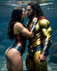 1boy1girl ai_generated aquaman aquaman_(series) arthur_curry ass big_ass big_breasts dc dc_comics light-skinned_female light_skin male/female nude_female superhero superheroine voluptuous voluptuous_female wide_hips wonder_woman wonder_woman_(series)