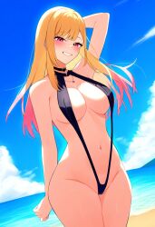 ai_generated alternate_costume breasts female female_only kitagawa_marin nai_diffusion ryu_ai sling_bikini solo sono_bisque_doll_wa_koi_wo_suru stable_diffusion swimsuit