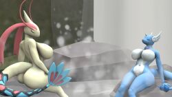 3d 3d_(artwork) anthro dnrud12 dragonair milotic nintendo pokémon_(species) pokemon