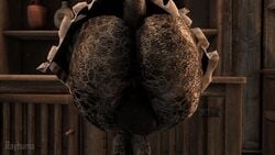 3d animated anthro anthro_only anus argonian ass ass_clapping backsack balls bent_over bethesda_softworks bottomwear bouncing_balls bouncing_butt butt_focus clothed clothing digital_media_(artwork) focus_(disambiguation) futanari genitals gif gynomorph intersex maid_uniform nijuna no_underwear presenting presenting_hindquarters puffy_anus rayhuma scalie shaking_butt short_playtime skirt solo the_elder_scrolls twerking uniform video_games