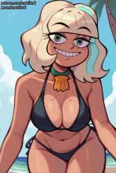 ai_generated beach big_breasts bikini bimbo breasts female female_only giant_breasts jackie_lynn_thomas large_breasts sea seaside solo star_vs_the_forces_of_evil