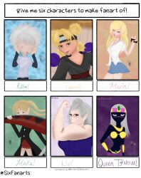 alien alien_girl alien_humanoid dorohedoro duck_dodgers female human hunter_x_hunter killua maka_albarn marin missy_(artist) muscular_female naruto naruto_(series) noi_(dorohedoro) queen_tyr'ahnee six_fanarts_challenge soul_eater temari