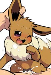 ai_generated blush cum_in_pussy ear_grab eevee human_on_feral human_on_pokemon human_penetrating male/female male_human/female_pokemon novelai pokémon_(species) pokemon pokemon_(species) pokephilia sweat tagme