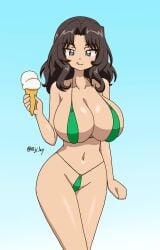 10_ji_lay breasts el_(girls_und_panzer) female female_only girls_und_panzer looking_at_viewer solo swimsuit