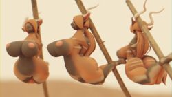 16:9 antelope anthro asphyxiation ass ball_gag big_ball_gag big_breasts blindfold bodily_fluids bondage bound bovid breasts death female gag gagged genitals ghostoast group hair hi_res imminent_death kidnapping mammal nipples noose nude pussy snuff solo tribal_carry widescreen