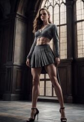 abs ai_generated emma_watson fit fit_female harry_potter hermione_granger high_heels hogwarts hogwarts_school_uniform hogwarts_student muscular muscular_female muscular_legs muscular_thighs skirt stable_diffusion thighs