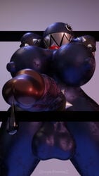 3d 3d_effect 3d_illusion 9:16 anthro balls big_balls big_breasts big_penis bodily_fluids breasts chain_chomp eyelashes fat_ass first_person_view futa_only futanari genital_fluids genitals hi_res mario_(series) nintendo penis penis_towards_viewer precum presenting smile solo video_games wyerframez