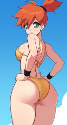 1girls ass bikini female female_only female_solo green_eyes huge_ass kasumi_(pokemon) pokemon revealing_clothes solo solo_female solo_only tagme