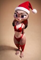 ai_generated christmas judy_hopps lingerie tagme