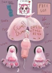 absurd_res anthro anus ass balls balls_blush big_balls big_butt big_penis blush bodily_fluids body_blush body_writing brown_eyes canid canine cherry cherry_(pickleticklr) claws condom_wrapper cum cum_drip cum_in_ass cum_inside cum_on_balls cum_on_feet dripping erection facial_markings feet food foreskin fruit fur futa_only gaping gaping_anus genital_fluids genitals gynomorph hair head_markings hi_res humanoid_genitalia humanoid_penis intersex mammal markings nude open_mouth pawpads paws penis pickleticklr pink_body pink_fur pink_hair plant poster public_use simple_background solo solo_futa spank_marks tail text through_wall toe_claws