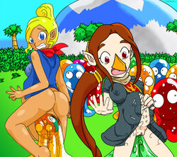 2girls chuchu clothing female jim_sugomi medli multiple_girls nintendo pregnant tetra the_legend_of_zelda the_wind_waker wind_waker young