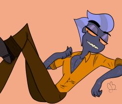 blue_hair first_post_of_artist hazbin_hotel hazbin_hotel_oc male original original_character purple_skin scars scars_all_over solo_male