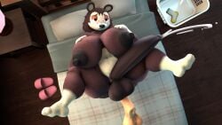 16:9 3d_(artwork) 4k absurd_res anal anal_sex animal_crossing anthro balls bed big_balls big_breasts big_penis bodily_fluids breasts cum digital_media_(artwork) disembodied_penis duo feet_up ftg_crossgender fti_crossgender furniture futanari genital_fluids genitals gynomorph hi_res high-angle_view huge_breasts huge_cock intersex intersex/male lying male nintendo nude on_back on_bed penetration penis revhearts rule_63 sable_able solo_focus thick_thighs widescreen