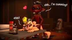 2boys 3d abuse anal_sex big_penis bitch cum_in_ass dark-skinned_male dark_skin femboy gay grabbing_ass heterochromia inkling izzy_(qzoboy) light-skinned_male male_only octoling qzoboy splatoon splatoon_2 splatoon_3 text yaoi