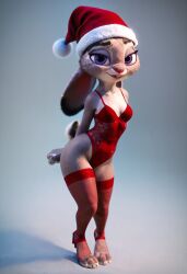 ai_generated christmas judy_hopps lingerie tagme