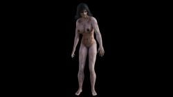 1girls 3d animated black_hair daz3d daz_studio female large_breasts mileena mortal_kombat mortal_kombat_(2011) raider_(artist) sharp_teeth solo undead zombie