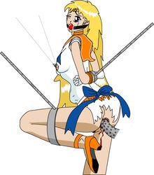 bishoujo_senshi_sailor_moon blood bondage clothed_sex clothing female female_only gag henna_yatsu human minako_aino sailor_venus small_breasts solo tagme torn_clothes