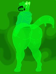 big_butt big_thighs blek blush hoodie looking_at_viewer no_shading oc original_character protogen simple_background slime