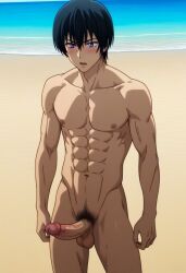 ai ai_art ai_assisted ai_generated beach gay grand_blue grand_blue_dreaming iori_kitahara solo_male