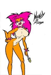 alternate_breast_size anthro boodyismpillow bracelet breasts claws color eyelashes eyeshadow female female_only koopa koopalings lipstick mario_(series) nintendo shell solo spikes straight_hair tail wand wendy_o._koopa
