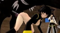 1boy 1girls 2girls 3d animal_ears animal_genitalia animated being_watched bent_over bestiality black_hair blake_belladonna bottomless breasts breasts_out cat_ears cat_girl catgirl clothed clothed_female cougar devilscry doggy_style duo equine_penis faunus female feral feral_on_female feral_on_human from_behind functionally_nude grimm_(rwby) hair high_heel_boots high_heels horse horsecock human humanoid indoors interspecies kali_belladonna long_sleeves male male_domination mammal milf monster mostly_nude nipples no_bra no_panties no_sound nude nude_male partially_clothed penetration penis pussy rooster_teeth rwby sex short_hair source_filmmaker straight tagme thigh_boots vaginal_penetration video watching yellow_eyes zoophilia