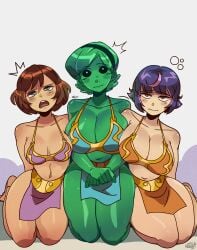 3girls alternate_version_available big_breasts breasts cassiopeia_quinn_(webcomic) crossover hi_res holly_nova_(onmodel3d) juno_(overwatch) multiple_girls naluxk_(artist) navel overwatch overwatch_2 slave slave_bikini slave_leia_(cosplay) slave_outfit slavegirl space_rangers_(onmodel3d) talps