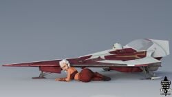 1girls 3d ahsoka_tano alien astromech_droid boots clone_wars dc15-a feet female female_only gloves jedi jedi_padawan laying_down laying_on_ground on_floor orange_body orange_skin pinup pinup_(style) pinup_girls pinup_pose simple_background skirt solo spacecraft spaceship star_wars the_clone_wars:_season_one togruta tubetop