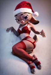 3d christmas judy_hopps lingerie tagme