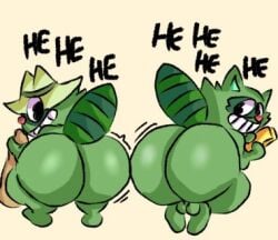 2022 ass ass ass_bigger_than_head ass_focus balls ballsack big_ass big_butt brother brothers butt_focus color colored digital_drawing_(artwork) digital_media_(artwork) fat_ass fat_butt green_fur happy_tree_friends hat huge_ass huge_butt laugh laughing lifty_(htf) looking_back low_res lowres mammal mondo_media procyonid raccoon raccoon_ears raccoon_tail round_ass round_butt shaking_ass shaking_butt shifty_(htf) siblings simple_background testicles text twerking twins yoshuacomoyoshu