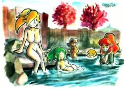 5girls erinaceus_rex_moulton female kid_icarus mario_(series) midna nintendo nude onsen palutena princess_daisy princess_peach princess_rosalina tagme the_legend_of_zelda